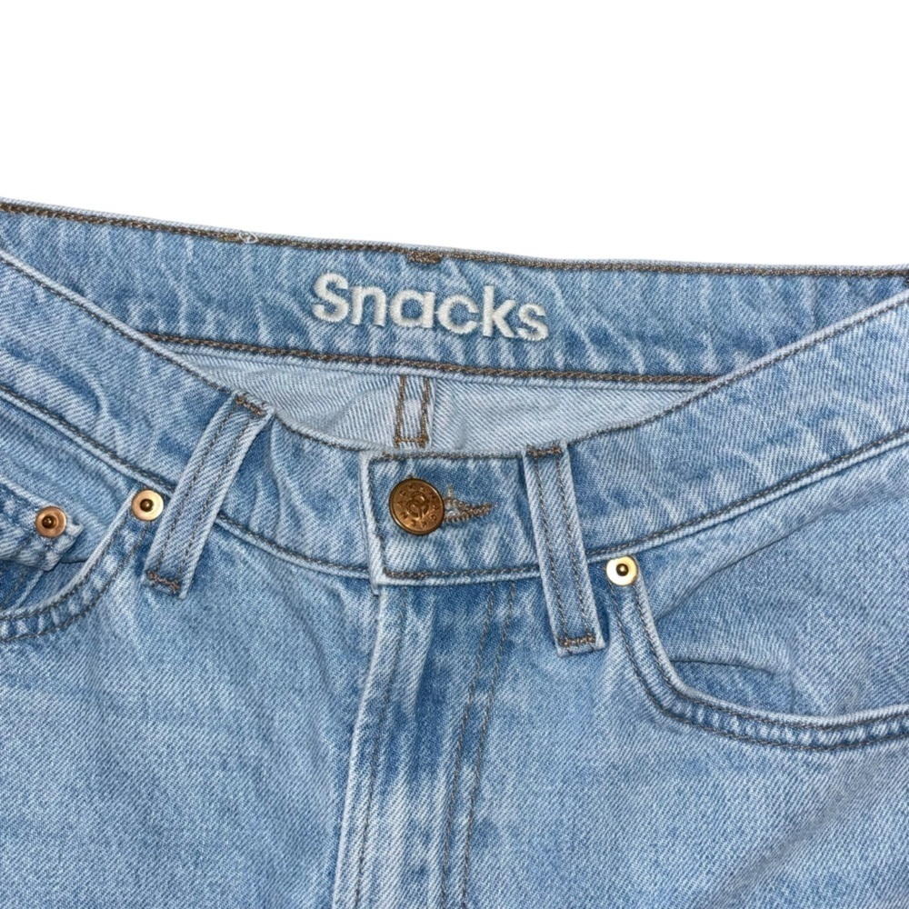 Snacks X Mother Just A Nibble Straight Leg Blue Jeans Womens 24 Western Preppy - Picture 7 of 16